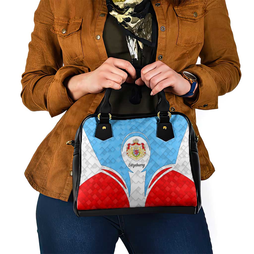 Luxembourg Shoulder Handbag with National Coat of Arms and Letzebuerg Text Design