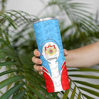 Luxembourg Skinny Tumbler with National Coat of Arms and Letzebuerg Text Design