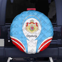 Luxembourg Spare Tire Cover with National Coat of Arms and Letzebuerg Text Design