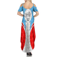 Luxembourg Summer Maxi Dress with National Coat of Arms and Letzebuerg Text Design