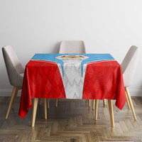 Luxembourg Tablecloth with National Coat of Arms and Letzebuerg Text Design