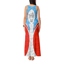 Luxembourg Tank Maxi Dress with National Coat of Arms and Letzebuerg Text Design