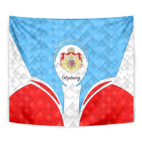 Luxembourg Tapestry with National Coat of Arms and Letzebuerg Text Design