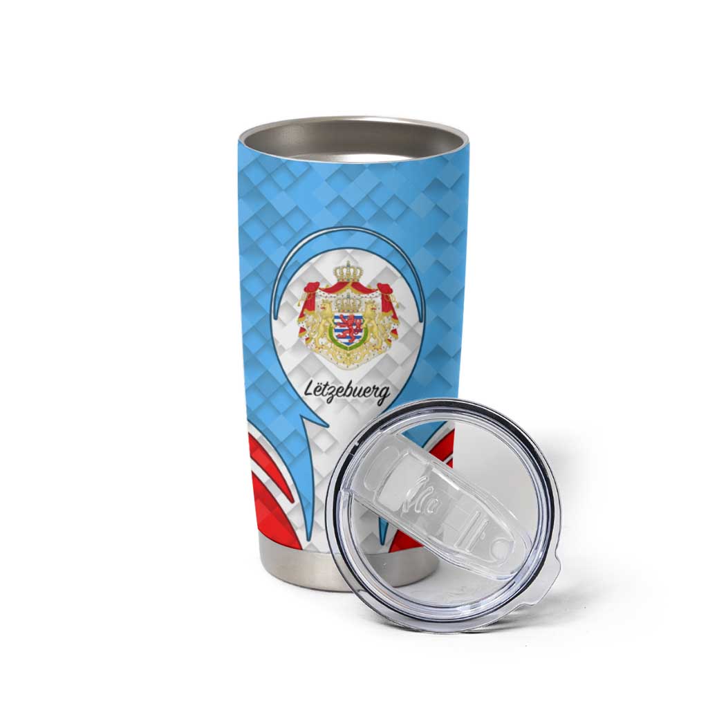 Luxembourg Tumbler Cup with National Coat of Arms and Letzebuerg Text Design