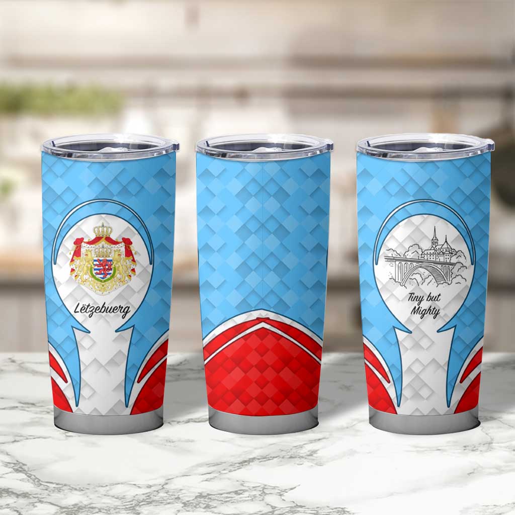 Luxembourg Tumbler Cup with National Coat of Arms and Letzebuerg Text Design