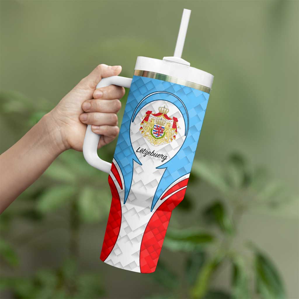 Luxembourg Tumbler With Handle with National Coat of Arms and Letzebuerg Text Design