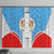 Luxembourg Window Curtain with National Coat of Arms and Letzebuerg Text Design