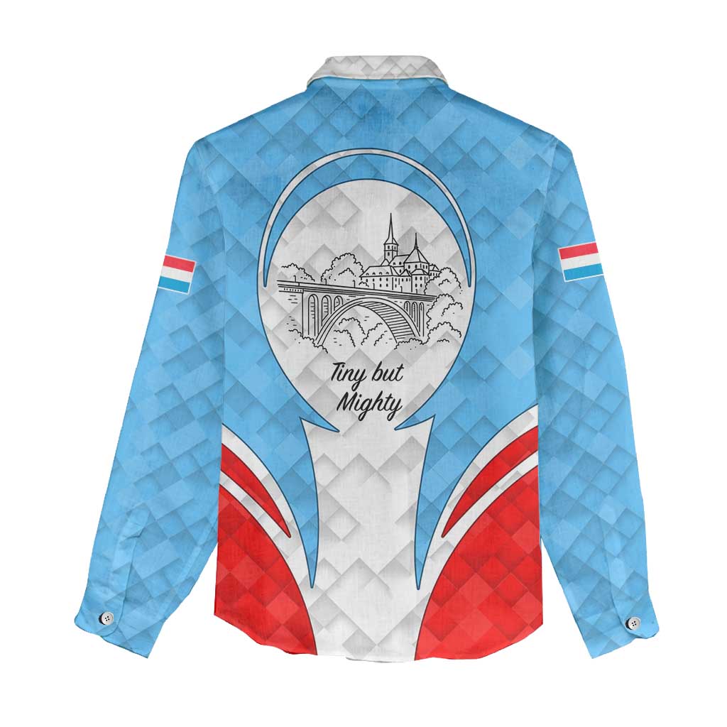 Luxembourg Women Casual Shirt with National Coat of Arms and Letzebuerg Text Design