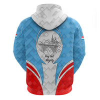 Luxembourg Zip Hoodie with National Coat of Arms and Letzebuerg Text Design