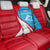 Luxembourg Back Car Seat Cover with National Flag Colors and White Lion Crest Design