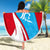 Luxembourg Beach Blanket with National Flag Colors and White Lion Crest Design
