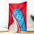 Luxembourg Blanket with National Flag Colors and White Lion Crest Design