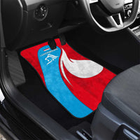 Luxembourg Car Mats with National Flag Colors and White Lion Crest Design