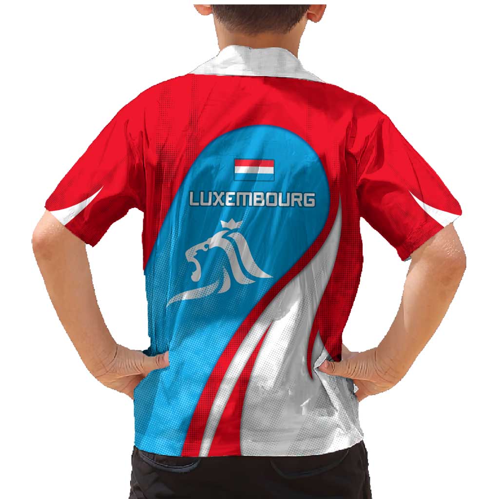 Luxembourg Family Matching Mermaid Dress and Hawaiian Shirt with National Flag Colors and White Lion Crest Design