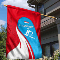 Luxembourg Garden Flag with National Flag Colors and White Lion Crest Design