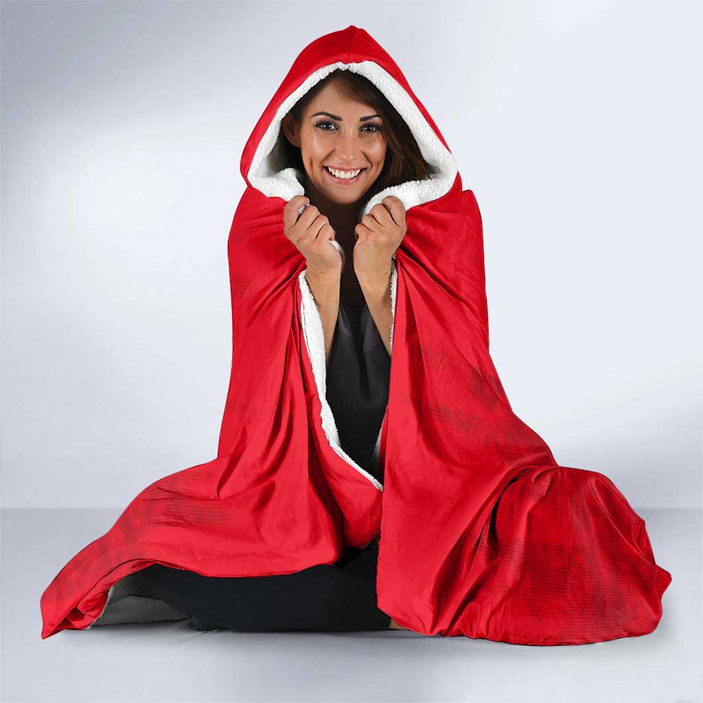 Luxembourg Hooded Blanket with National Flag Colors and White Lion Crest Design