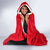 Luxembourg Hooded Blanket with National Flag Colors and White Lion Crest Design