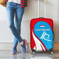 Luxembourg Luggage Cover with National Flag Colors and White Lion Crest Design