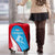 Luxembourg Luggage Cover with National Flag Colors and White Lion Crest Design