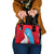 Luxembourg Shoulder Handbag with National Flag Colors and White Lion Crest Design