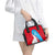 Luxembourg Shoulder Handbag with National Flag Colors and White Lion Crest Design