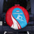 Luxembourg Spare Tire Cover with National Flag Colors and White Lion Crest Design
