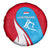 Luxembourg Spare Tire Cover with National Flag Colors and White Lion Crest Design