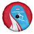 Luxembourg Spare Tire Cover with National Flag Colors and White Lion Crest Design