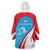Luxembourg Wearable Blanket Hoodie with National Flag Colors and White Lion Crest Design