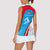 Luxembourg Women Sleeveless Polo Shirt with National Flag Colors and White Lion Crest Design