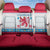 Luxembourg Christmas Back Car Seat Cover with Red Lion Crest and Snowflake Pattern