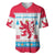 Luxembourg Christmas Baseball Jersey with Red Lion Crest and Snowflake Pattern