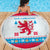 Luxembourg Christmas Beach Blanket with Red Lion Crest and Snowflake Pattern