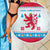 Luxembourg Christmas Beach Blanket with Red Lion Crest and Snowflake Pattern