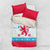 Luxembourg Christmas Bedding Set with Red Lion Crest and Snowflake Pattern