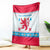 Luxembourg Christmas Blanket with Red Lion Crest and Snowflake Pattern