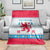 Luxembourg Christmas Blanket with Red Lion Crest and Snowflake Pattern
