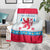 Luxembourg Christmas Blanket with Red Lion Crest and Snowflake Pattern