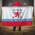 Luxembourg Christmas Hooded Blanket with Red Lion Crest and Snowflake Pattern