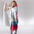 Luxembourg Christmas Hooded Blanket with Red Lion Crest and Snowflake Pattern