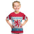 Luxembourg Christmas Kid T Shirt with Red Lion Crest and Snowflake Pattern