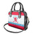 Luxembourg Christmas Shoulder Handbag with Red Lion Crest and Snowflake Pattern