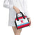 Luxembourg Christmas Shoulder Handbag with Red Lion Crest and Snowflake Pattern