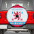 Luxembourg Christmas Spare Tire Cover with Red Lion Crest and Snowflake Pattern