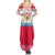 Luxembourg Christmas Summer Maxi Dress with Red Lion Crest and Snowflake Pattern
