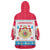 Luxembourg Christmas Wearable Blanket Hoodie with Red Lion Crest and Snowflake Pattern