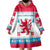 Luxembourg Christmas Wearable Blanket Hoodie with Red Lion Crest and Snowflake Pattern