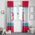 Luxembourg Christmas Window Curtain with Red Lion Crest and Snowflake Pattern