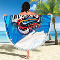 Luxembourg Flag Beach Blanket with Colorful Graffiti Street Art Design - Wonder Print Shop