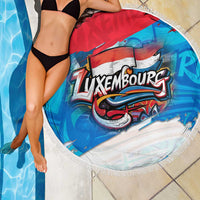 Luxembourg Flag Beach Blanket with Colorful Graffiti Street Art Design - Wonder Print Shop